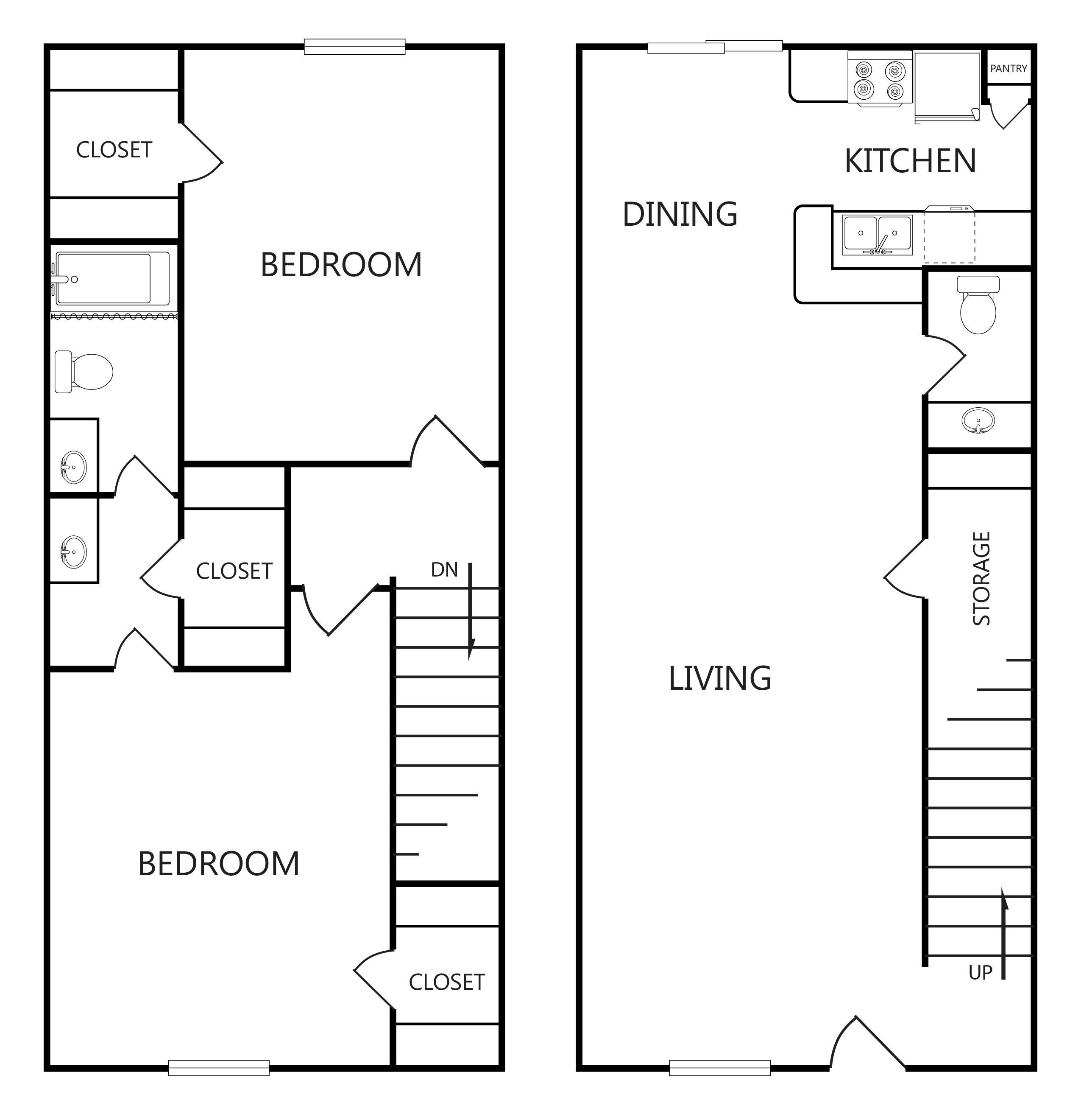 Beautiful and spacious 2 bedroom 1.5 bath unit with updated kitchen and eat-in dining room.
