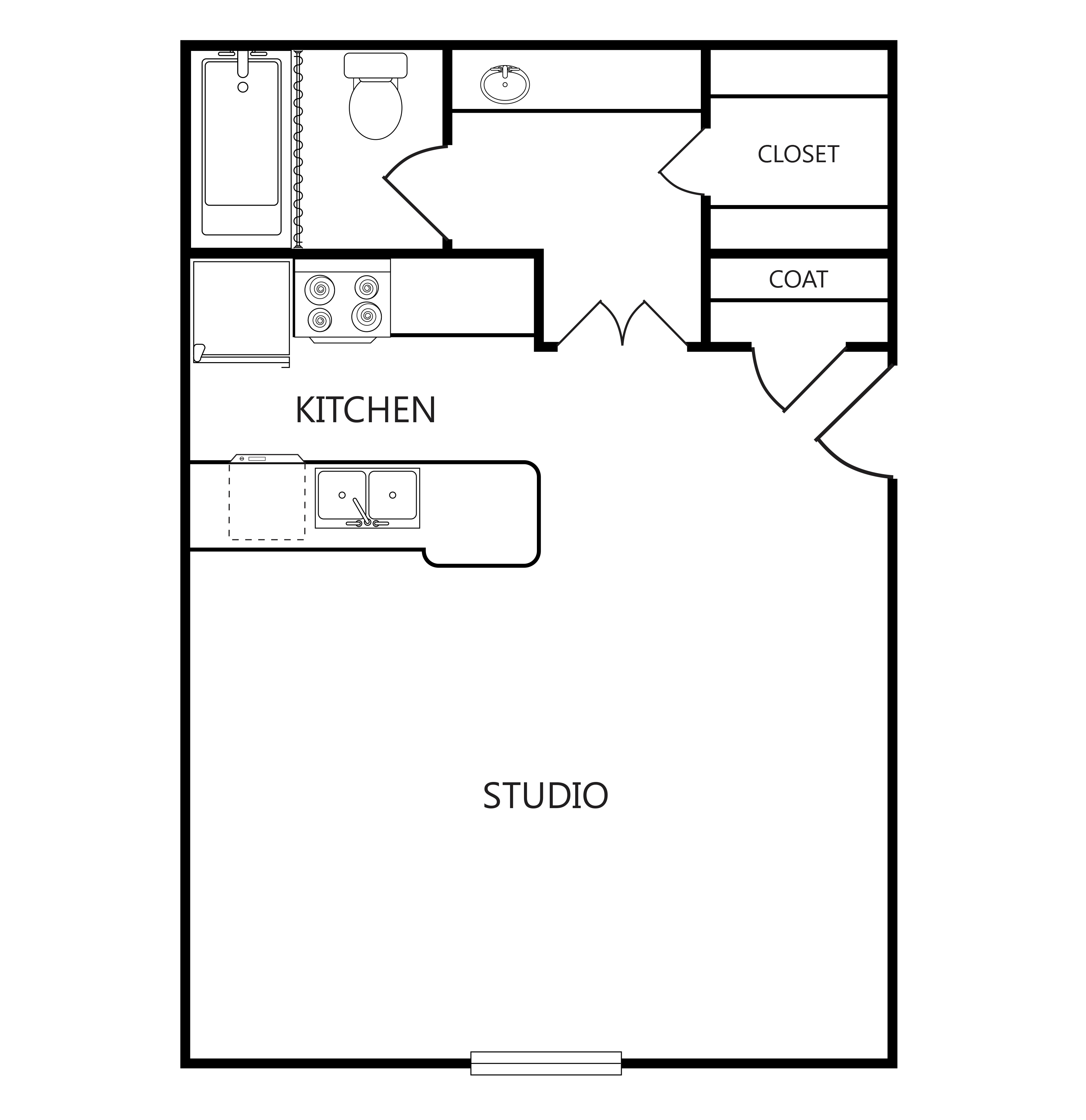Beautiful and spacious 1 bedroom 1 bath unit with updated kitchen and eat-in dining room.